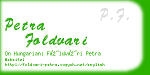 petra foldvari business card